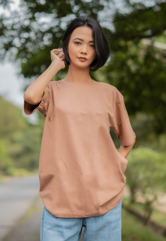 Emma Unisex Half Sleeve T-Shirt – Soft Brown