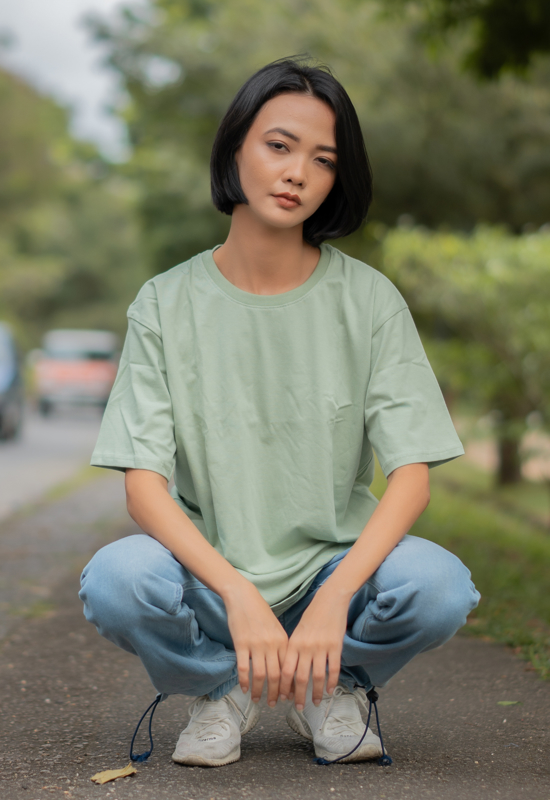 Emma Unisex Half Sleeve T-Shirt – Sage Green